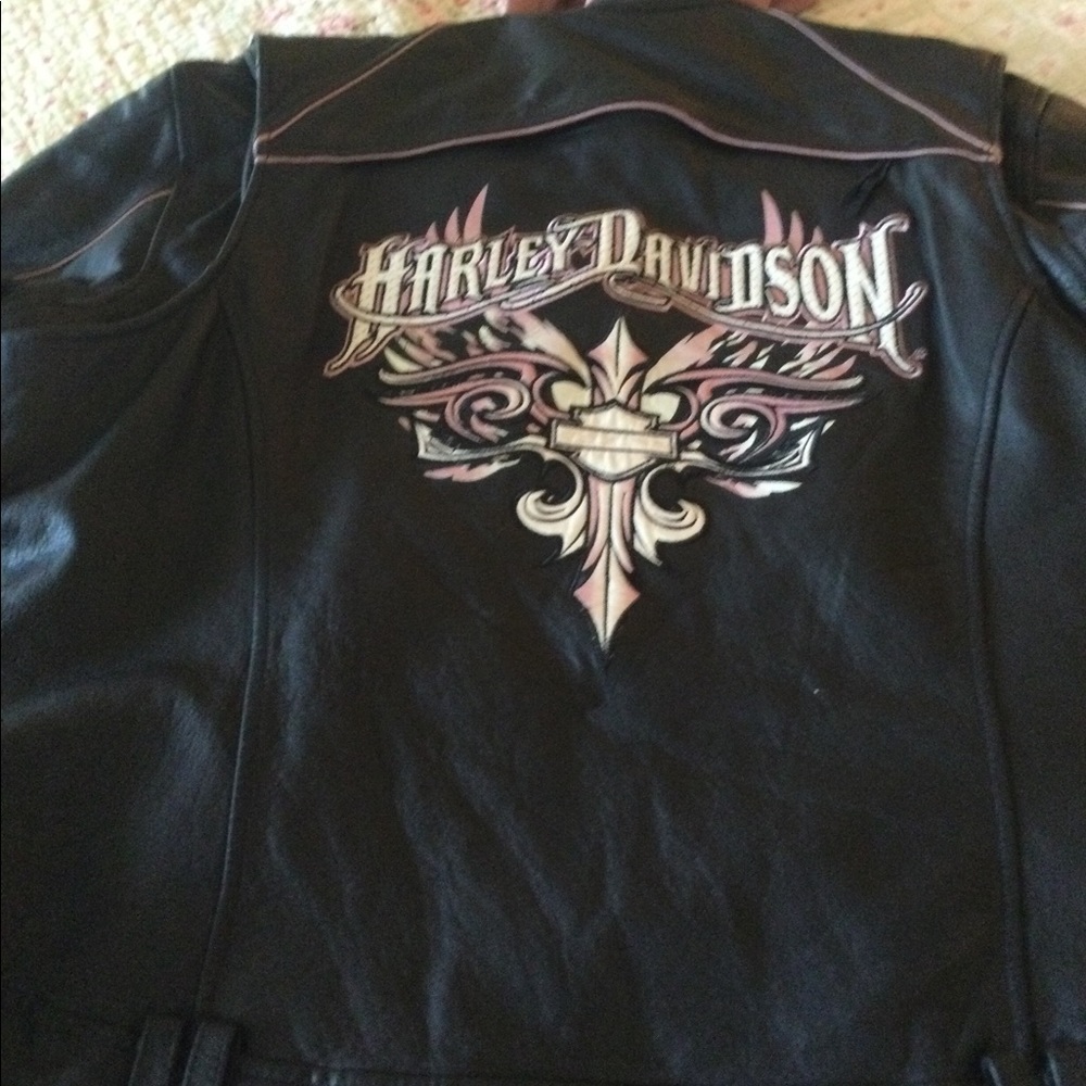 Harley Davidson Women's Pink Sword Leather Jacket
